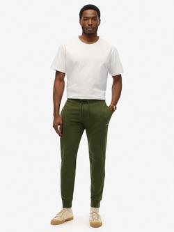 Superdry Plain Cotton Blend Joggers, Army Green, Army Green