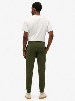 Superdry Plain Cotton Blend Joggers, Army Green - view 2, Army Green