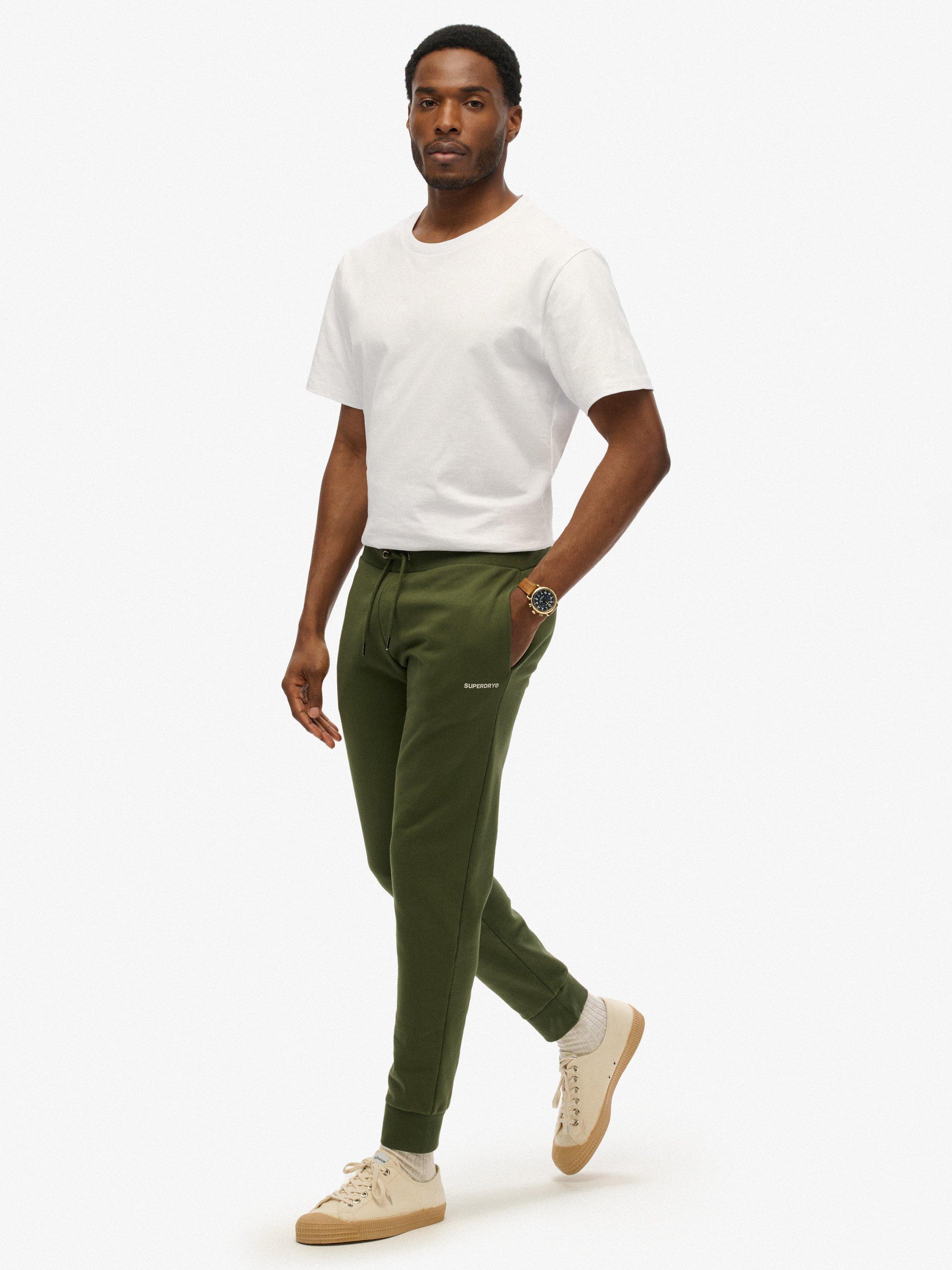 Product image 3 of 5, which shows Superdry Plain Cotton Blend Joggers, Army Green, XL