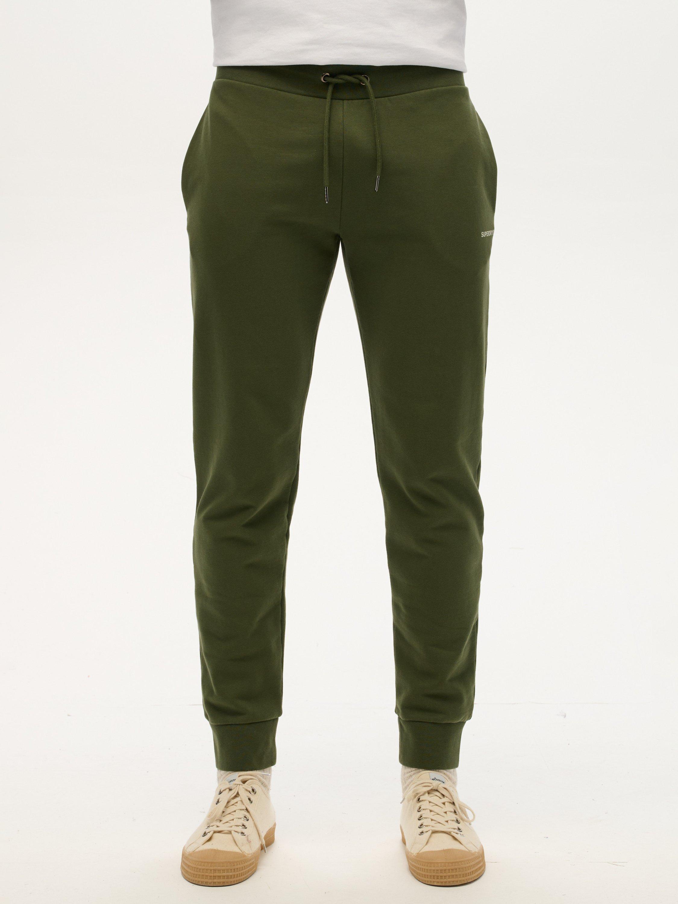 Product image 5 of 5, which shows Superdry Plain Cotton Blend Joggers, Army Green, XL