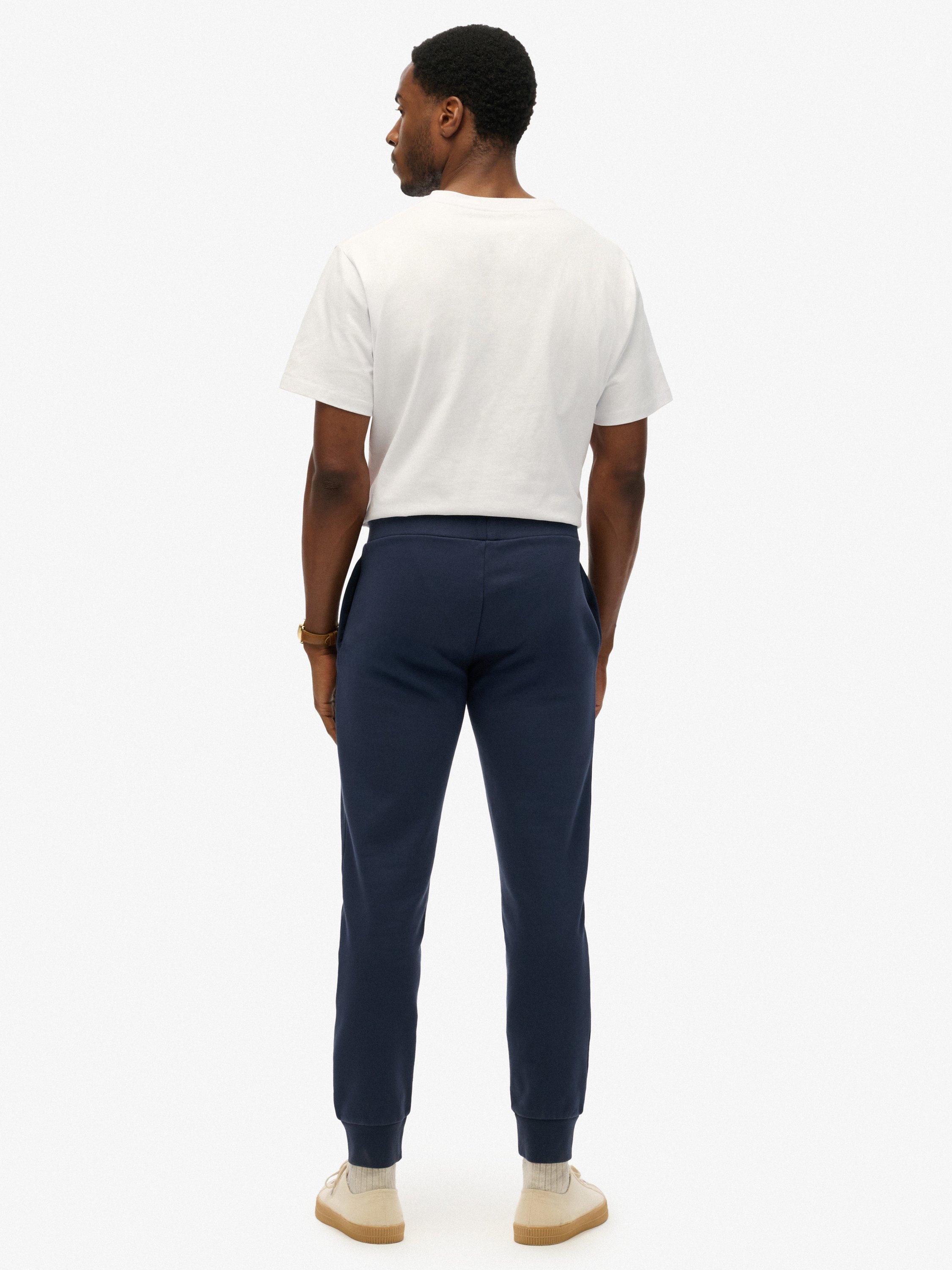Product image 2 of 5, which shows Superdry Plain Cotton Blend Joggers, Lauren Navy, M