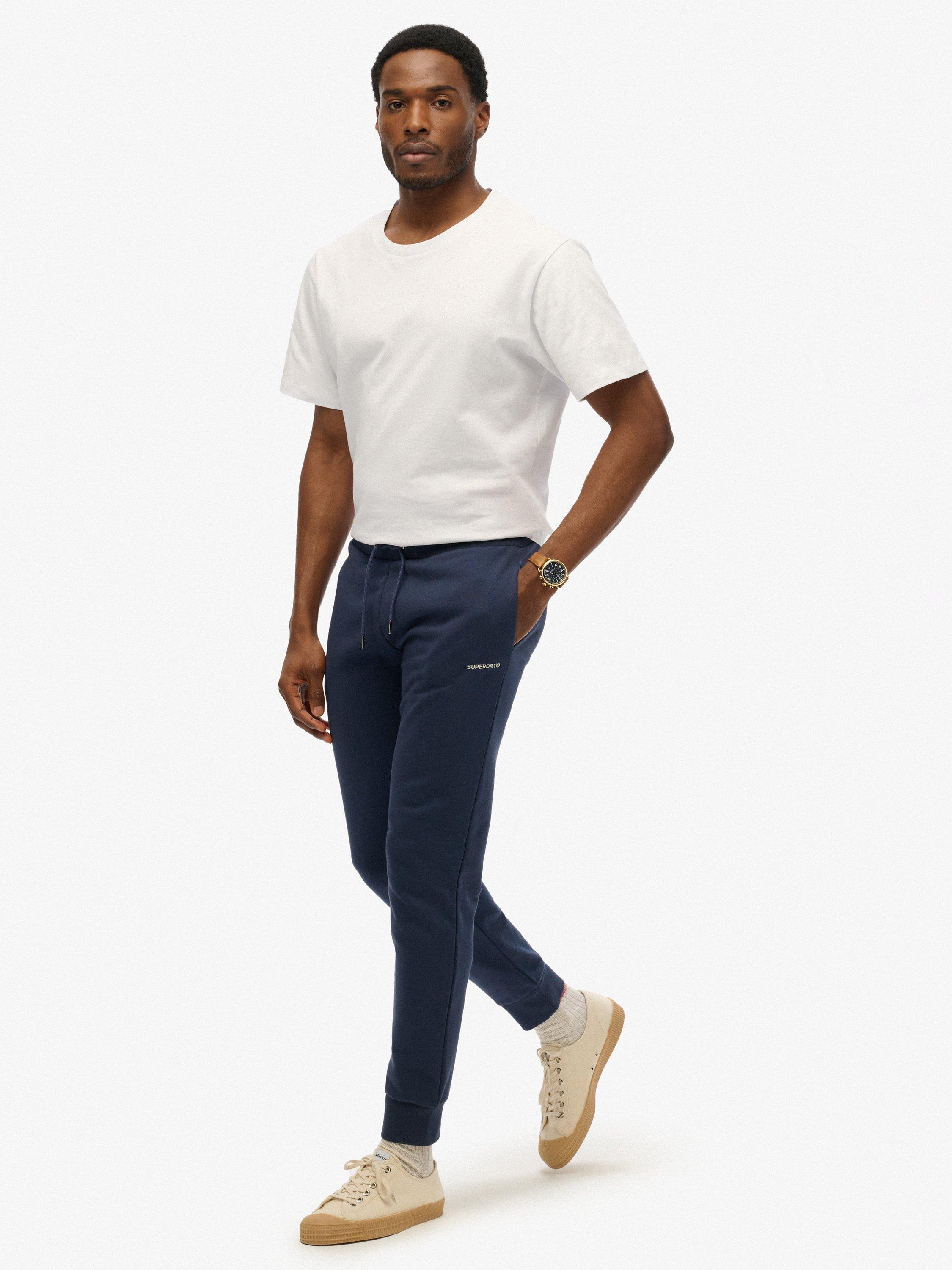 Product image 3 of 5, which shows Superdry Plain Cotton Blend Joggers, Lauren Navy, M