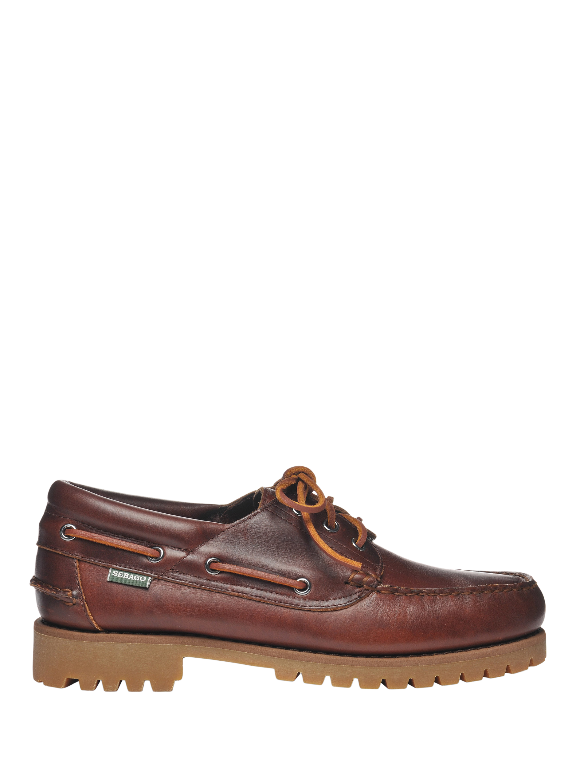 Product image 1 of 5, which shows Sebago Acadia Leather Boat Shoes, Brown, Brown, 7.5
