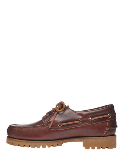 Sebago Acadia Leather Boat Shoes, Brown Cinnamon - view 2, Brown Cinnamon
