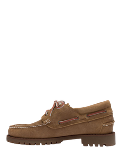 Sebago Acadia Waxed Suede Boat Shoes, Beige Camel - view 2, Beige Camel