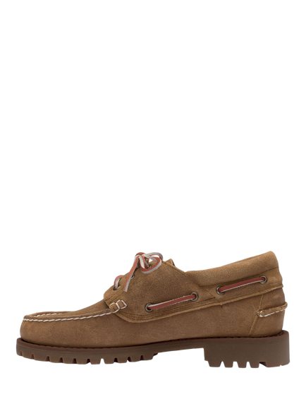Sebago Acadia Waxed Suede Boat Shoes, Beige Camel - view 2, Beige Camel