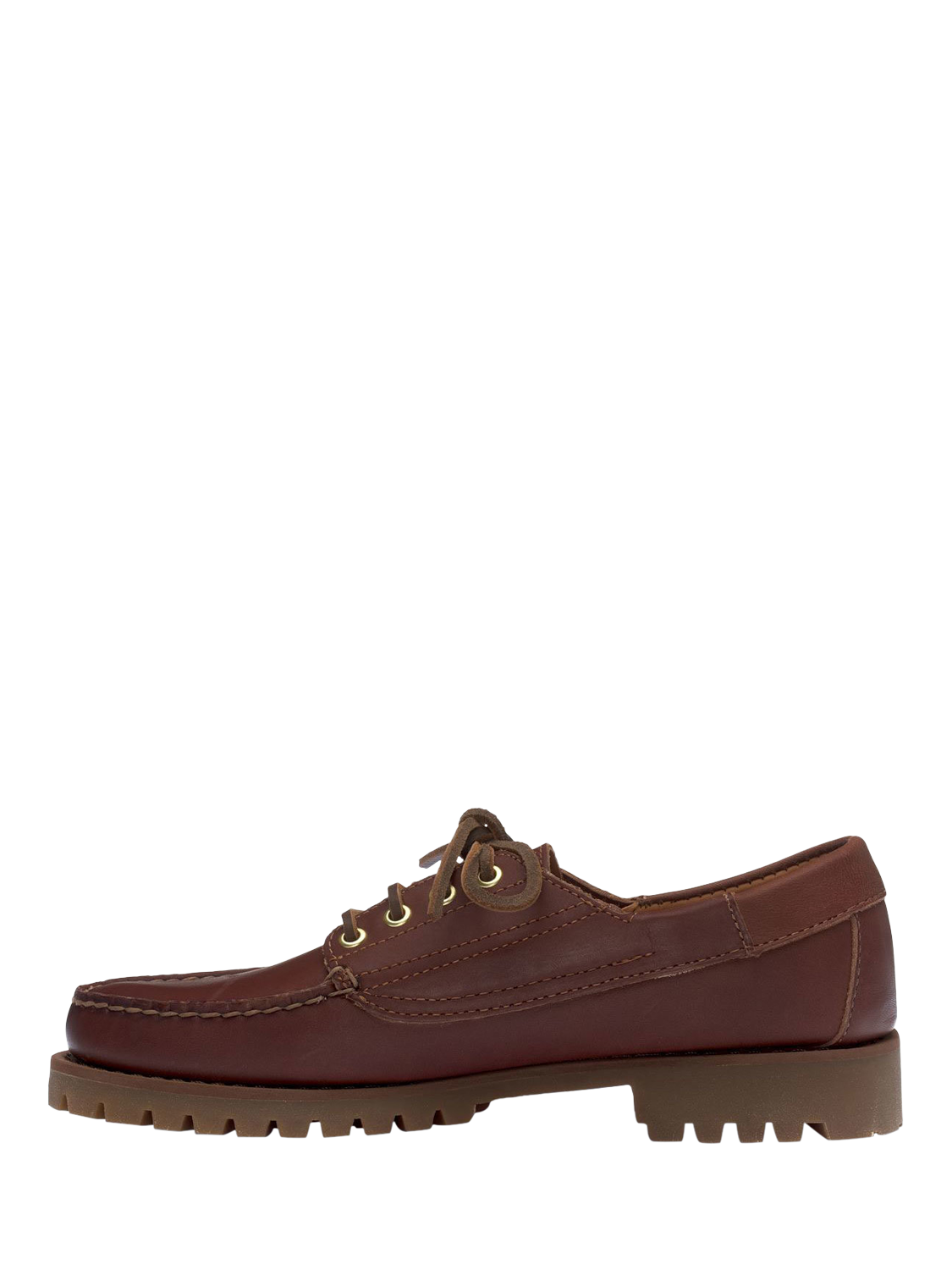 Product image 2 of 5, which shows Sebago Askook Lug Taos Leather Boat Shoes, Brown Brunette, 7.5
