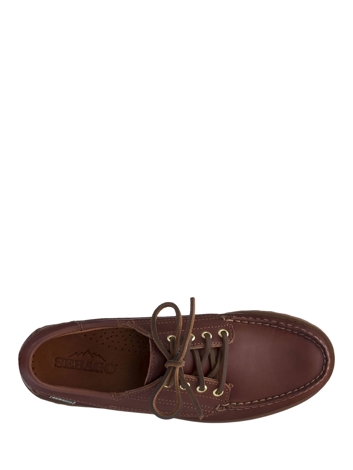 Product image 3 of 5, which shows Sebago Askook Lug Taos Leather Boat Shoes, Brown Brunette, 7.5