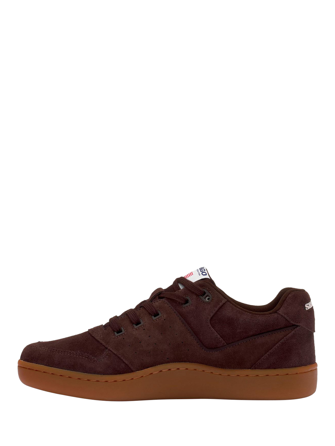 Product image 2 of 5, which shows Sebago Hurricane Lace Up Suede Trainers, Chocolate Brown, 7