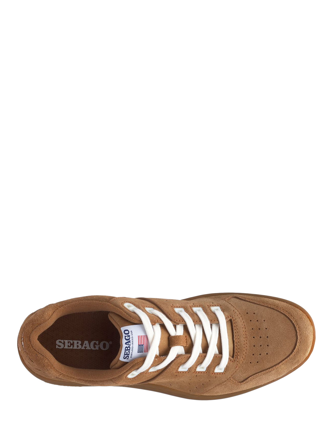Product image 3 of 5, which shows Sebago Hurricane Lace Up Suede Trainers, Brown Cognac, 7