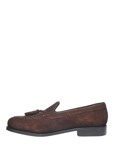 Sebago Medford Gyw Suede Tassel Loafers - view 2, Dark Brown