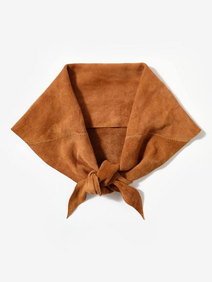 Mint Velvet Pure Suede Triangle Neck Scarf, Brown Camel, Brown Camel