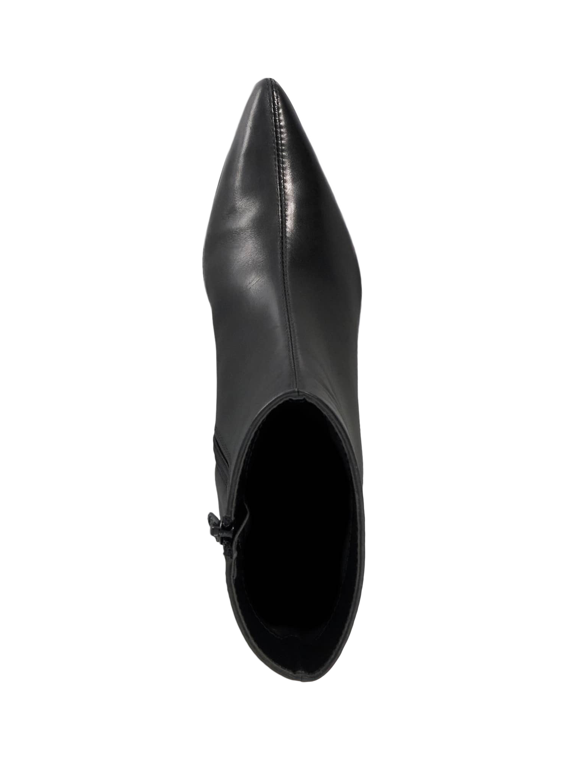 Product image 2 of 5, which shows Dune London Pami Leather Pointed Toe Block Heel Ankle Boots, Black, EU36