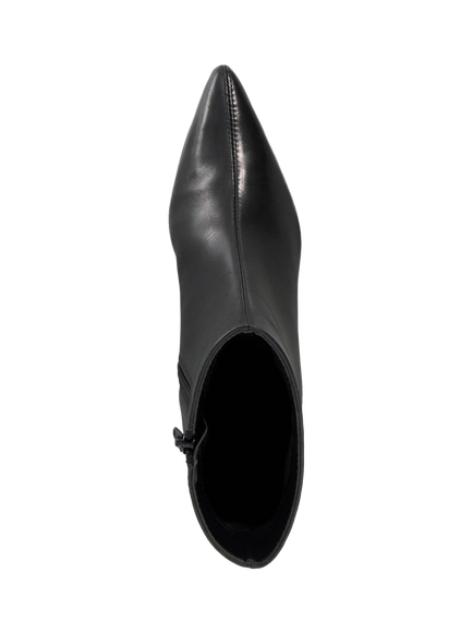 Dune London Pami Leather Pointed Toe Block Heel Ankle Boots, Black - view 2, Black