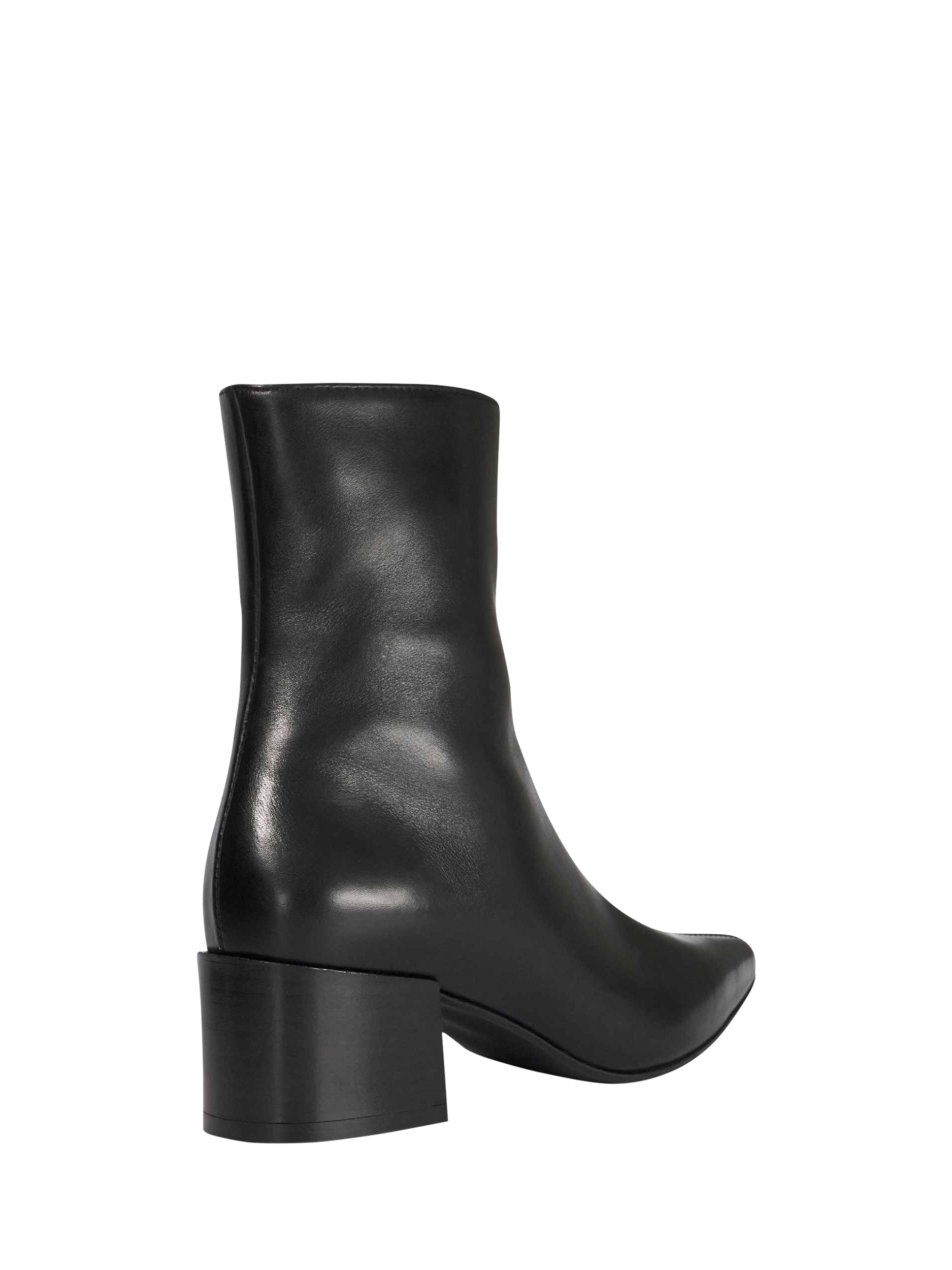 Product image 4 of 5, which shows Dune London Pami Leather Pointed Toe Block Heel Ankle Boots, Black, EU36