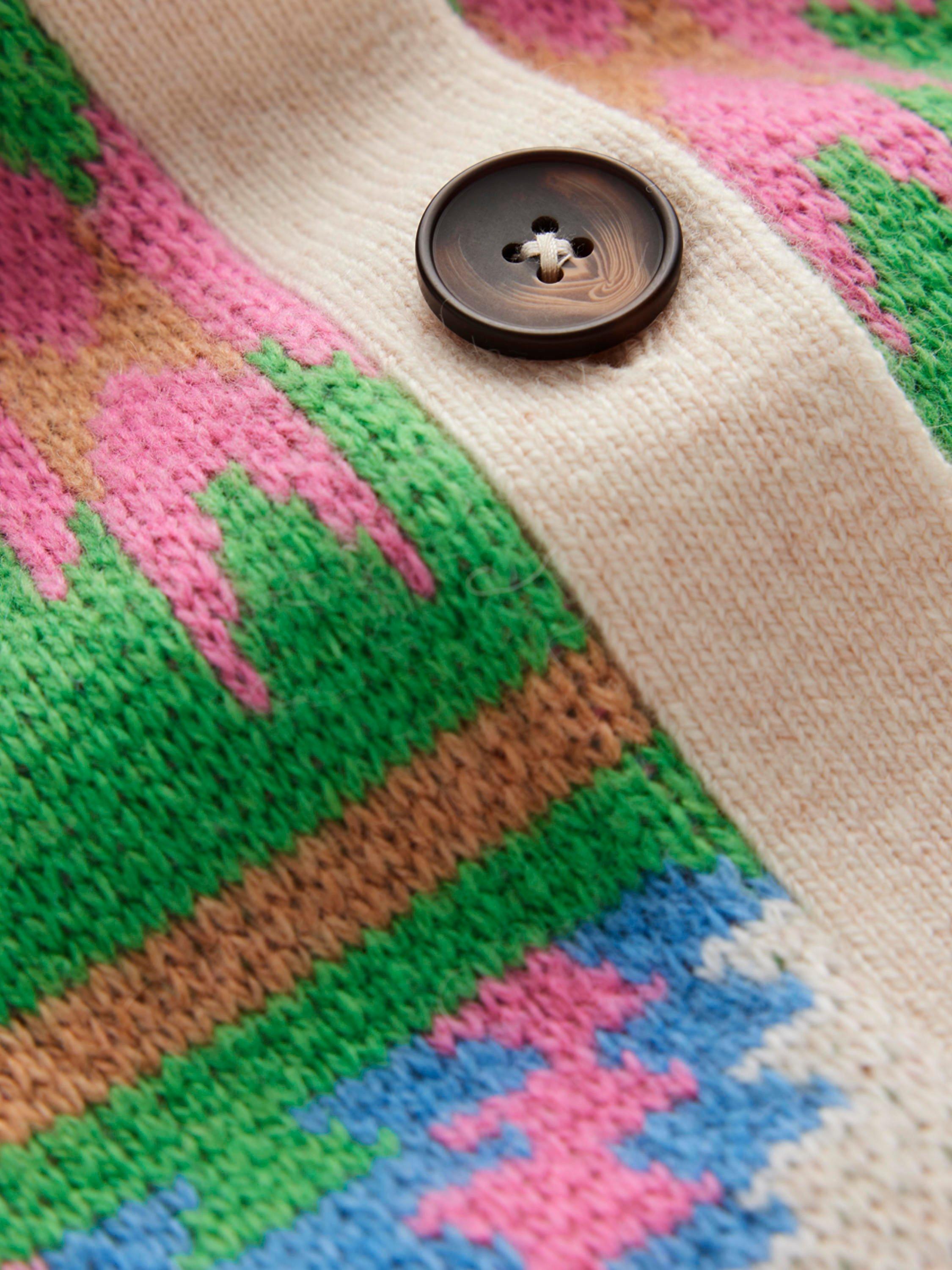 Product image 7 of 7, which shows Boden Abi Jacquard Wool Blend Cardigan, Multi, XS