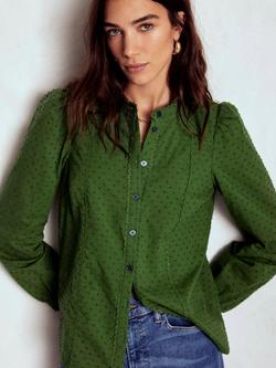 Boden Rhea Dobby Shirt, Promenade Green, Promenade Green