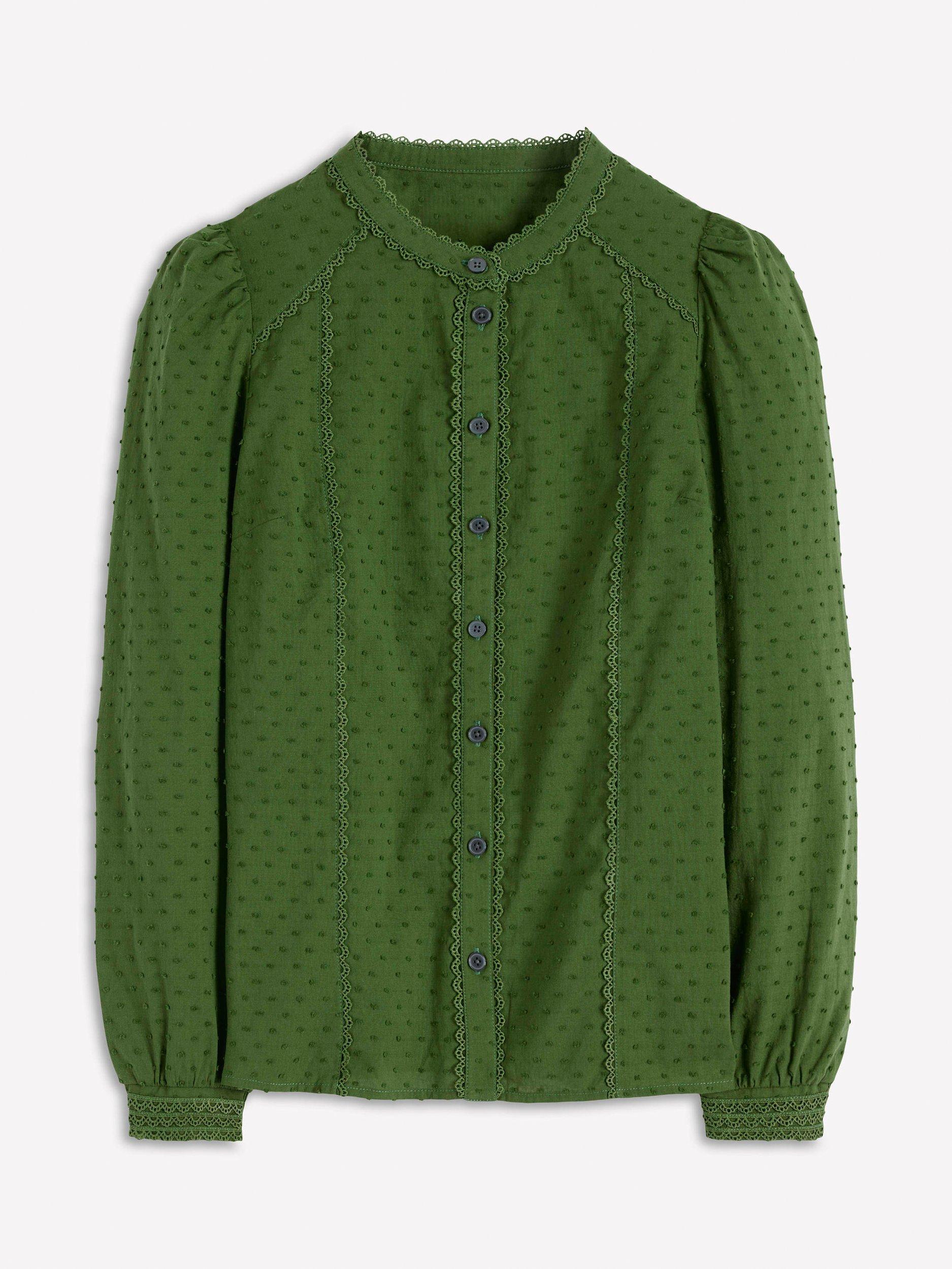 Product image 5 of 5, which shows Boden Rhea Dobby Shirt, Promenade Green, 8