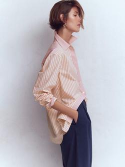 Boden Sadie Relaxed Fit Stripe Shirt, Pink/Multi - view 2, Pink/Multi