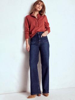 Boden Straight Leg Pocket Detail Jeans, Indigo, Indigo