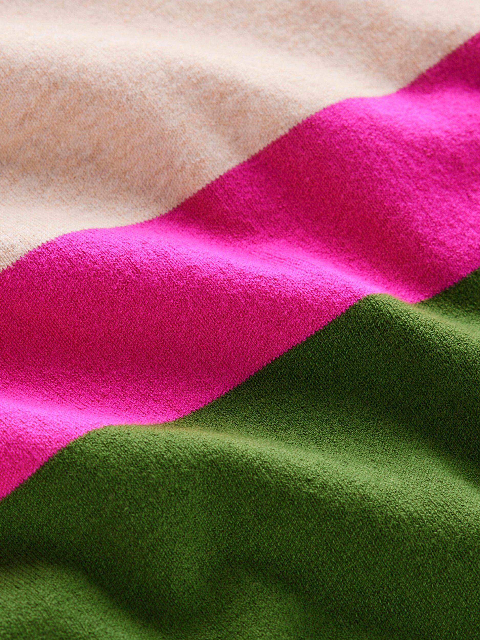Product image 5 of 6, which shows Boden Lara Relaxed Stripe Jumper, Green/Pink, XS