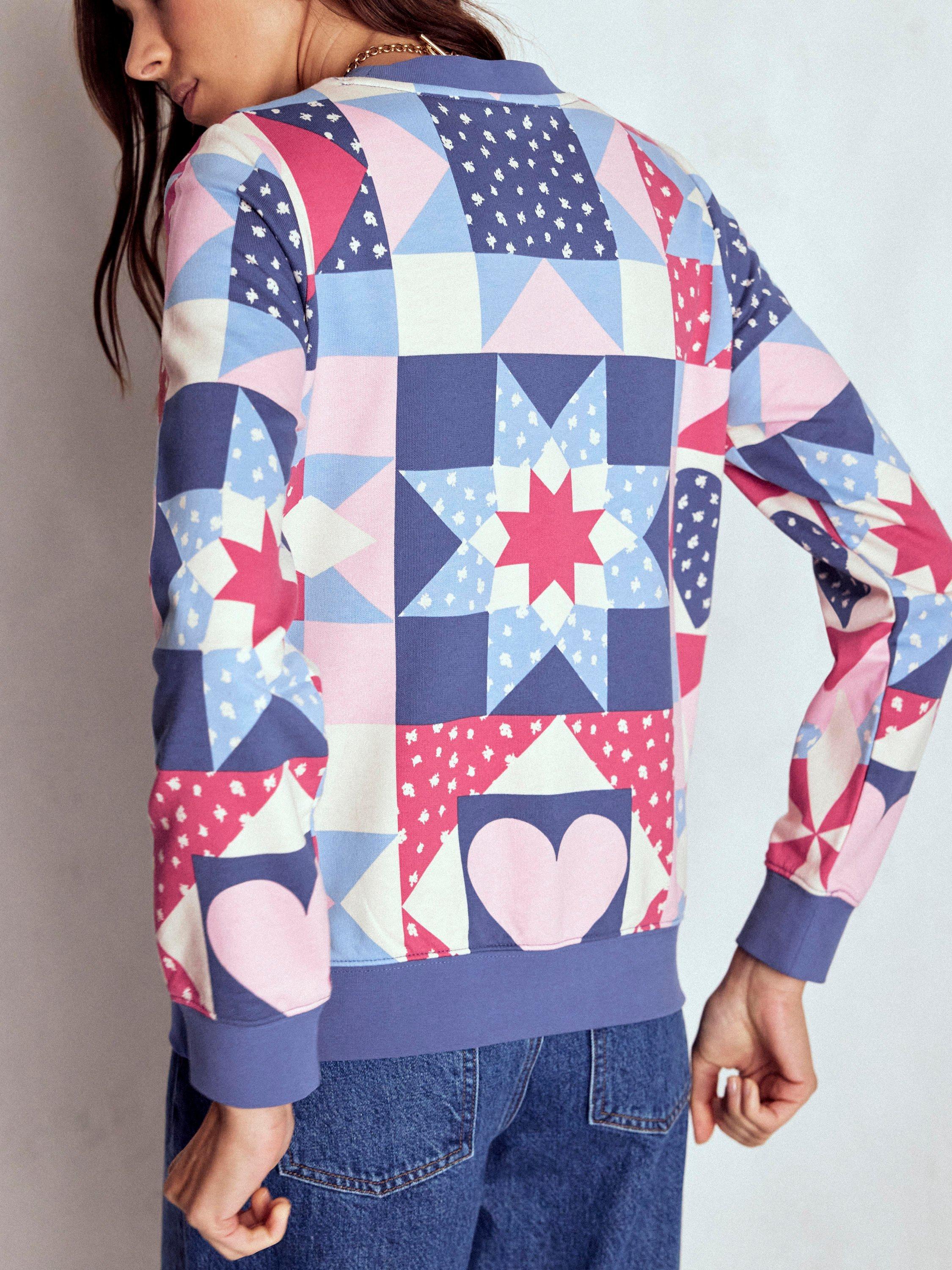 Product image 3 of 5, which shows Boden Hannah Patchwork Sweatshirt, Multi, XS