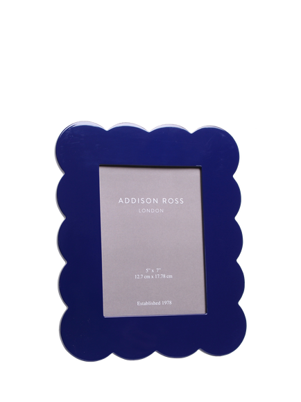 Addison Ross Scallop Lacquer Photo Frame, 5 x 7" (13 x 18cm), Navy