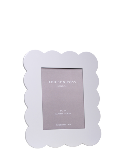 Addison Ross Scallop Lacquer Photo Frame, 5 x 7" (13 x 18cm), White