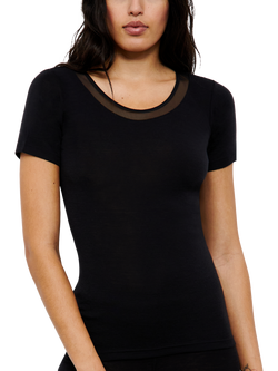 Femilet Juliana Thermal Merino Wool Short Sleeve Top, Black