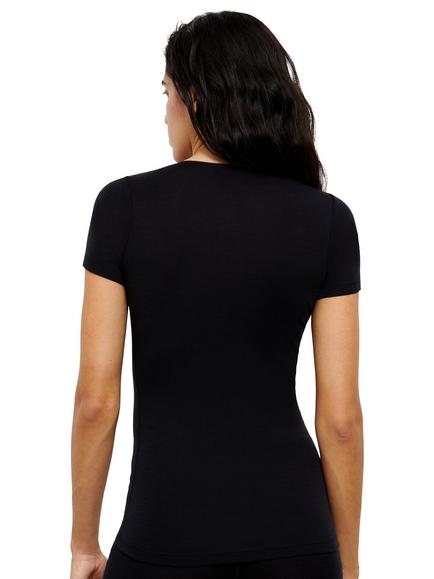 Femilet Juliana Thermal Merino Wool Short Sleeve Top - view 2, Black