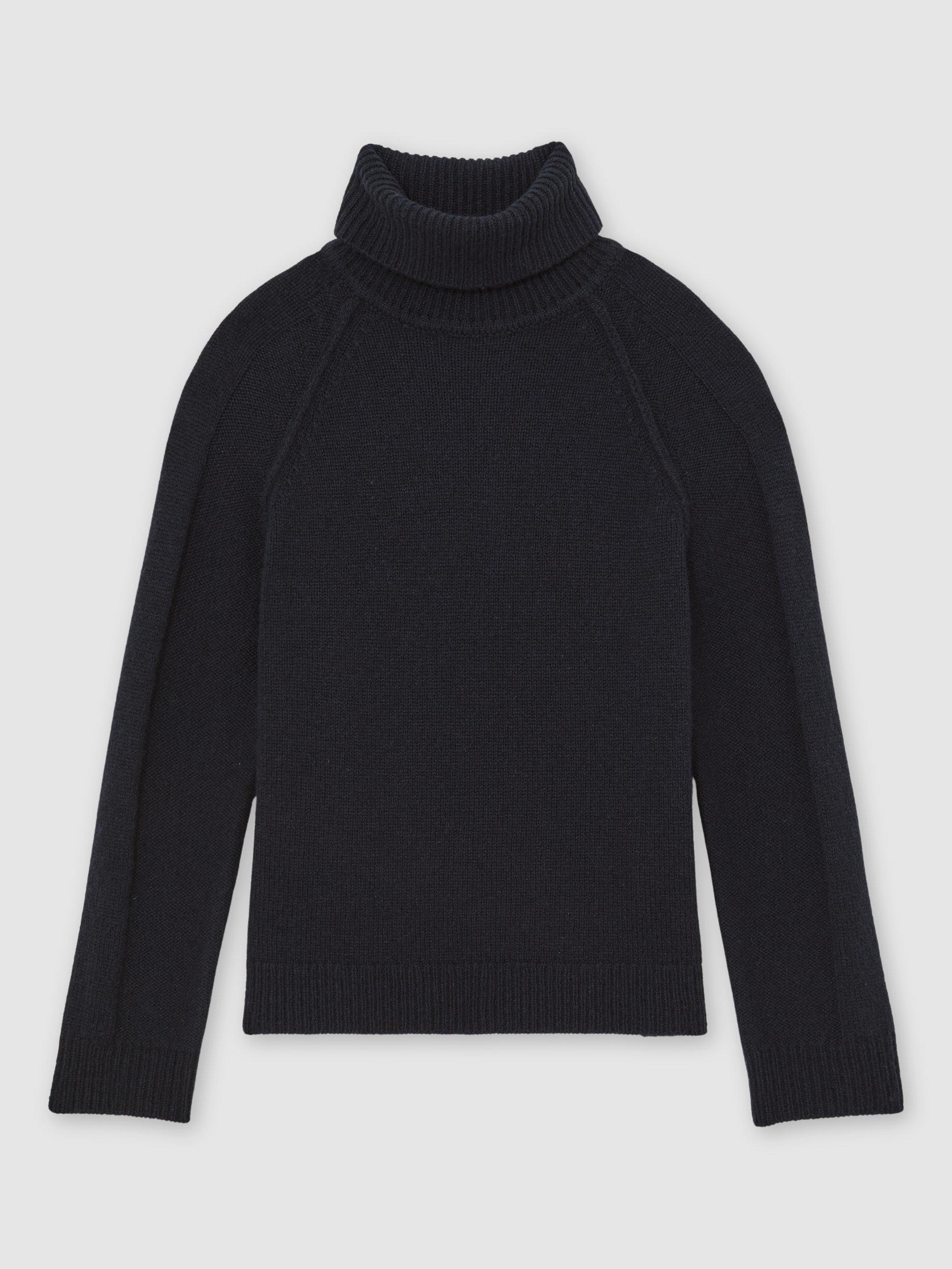 Product image 2 of 4, which shows Reiss Kids' Gosforth Wool Rich Roll Neck Jumper, Navy, 4-5 years