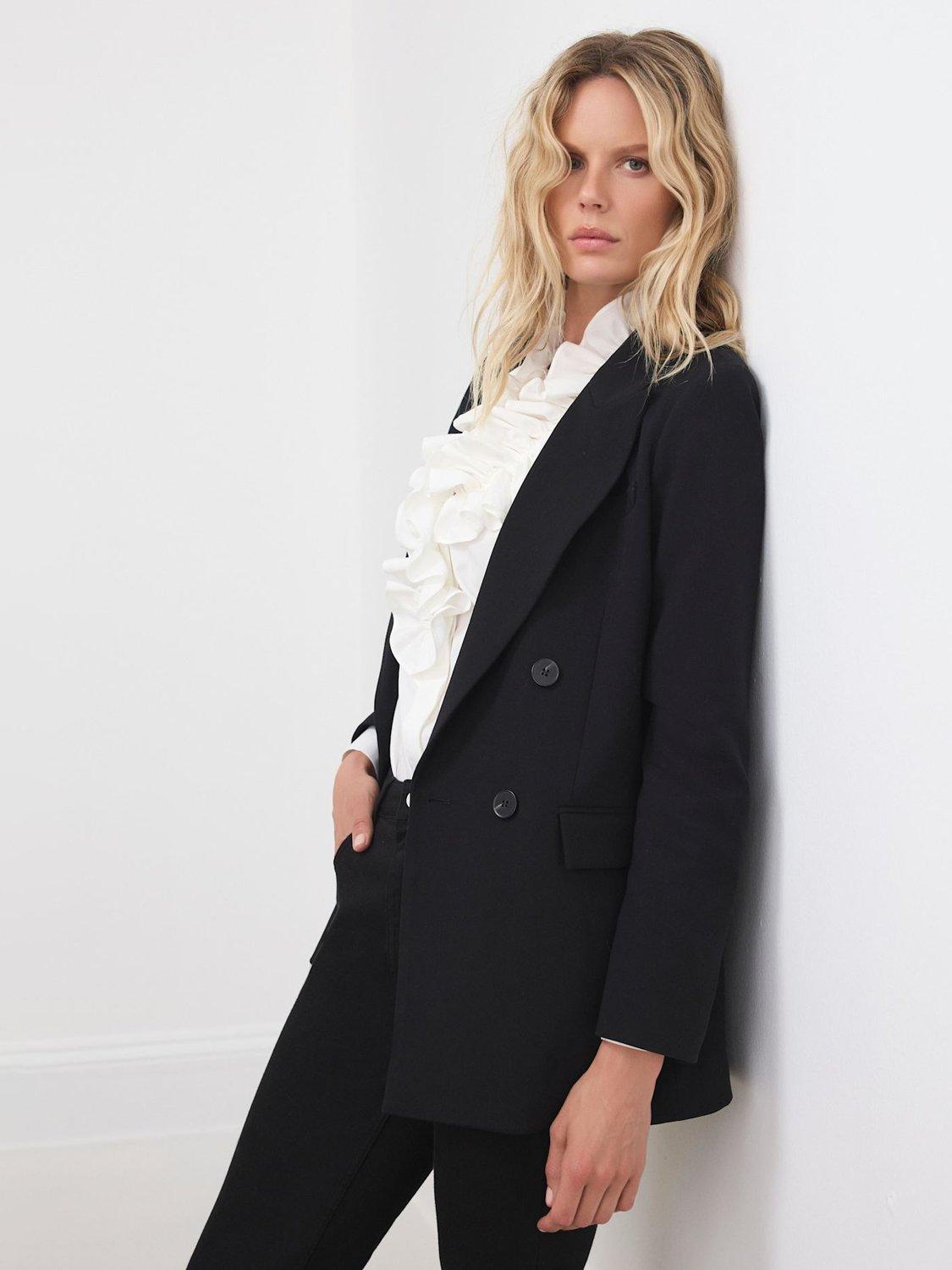 Product image 4 of 7, which shows Mint Velvet Double Breasted Blazer, Black, S