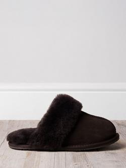 Chelsea Peers Pure Suede Sheepskin Mule Slippers, Brown, Brown