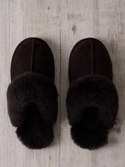 Chelsea Peers Pure Suede Sheepskin Mule Slippers, Brown - view 2, Brown