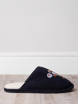 Chelsea Peers Embroidered Tennis Tiger Slippers, Navy, Navy