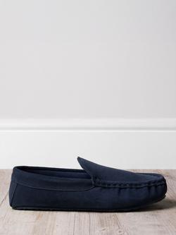 Chelsea Peers Suede Moccasin Slippers, Navy