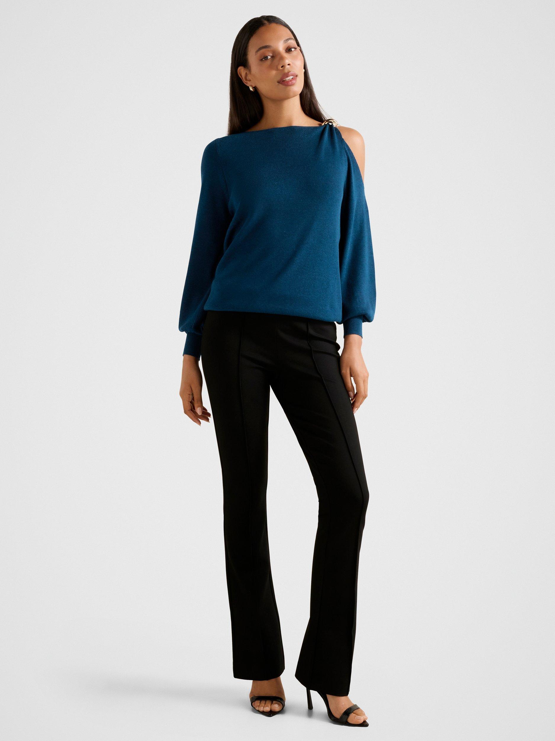 Product image 5 of 5, which shows Forever New Alessia Cold Shoulder Jumper, Petrol Blue, L