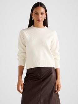 Forever New Harmony Floral Embroidered Jumper, Porcelain, Porcelain