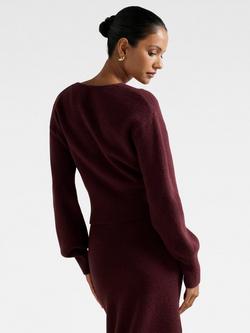 Forever New Petite Sloane Wrap Jumper, Mulled Wine - view 2, Mulled Wine