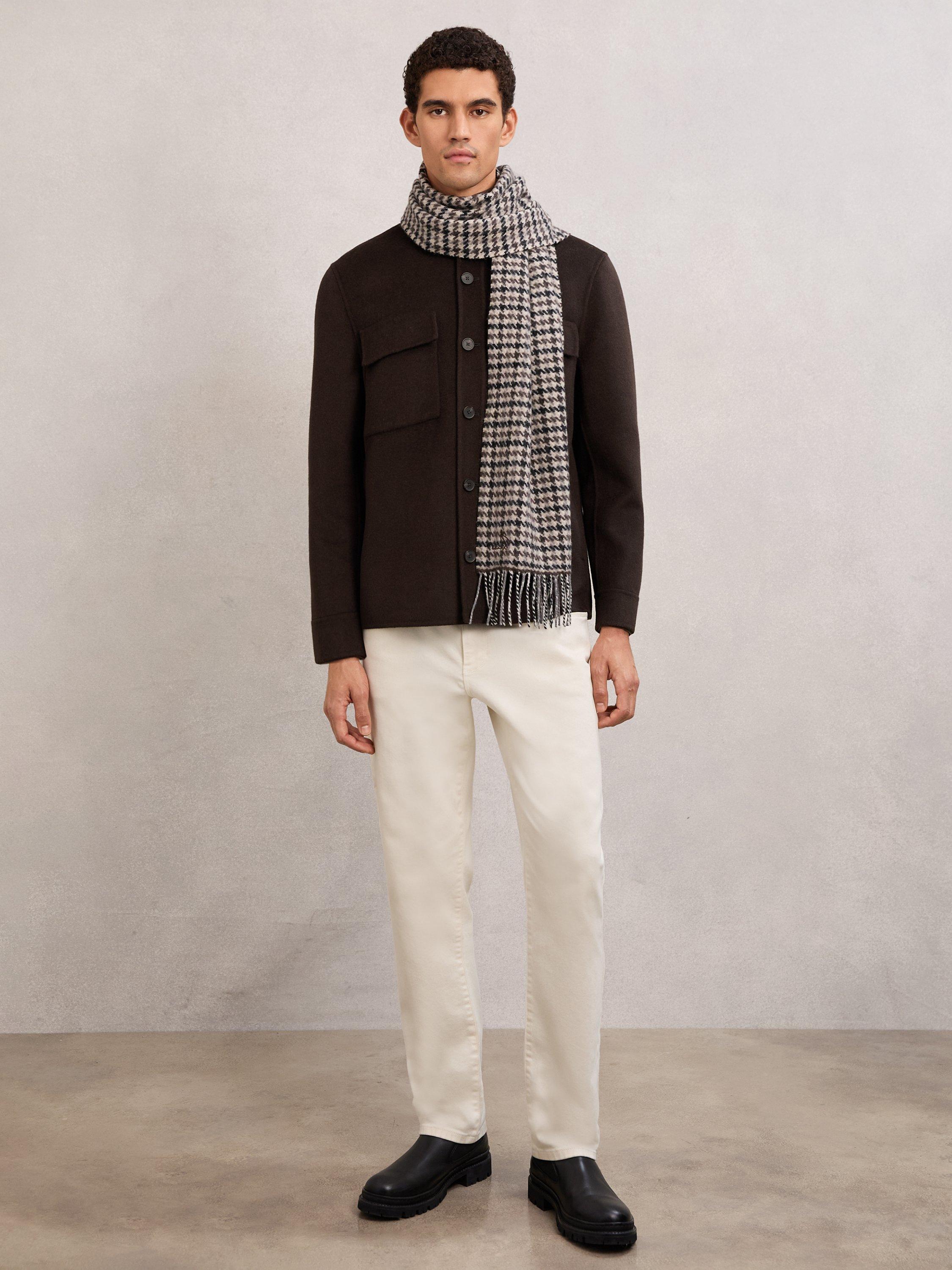 Product image 4 of 5, which shows Reiss Net Wool Blend Overshirt, Brown, XS