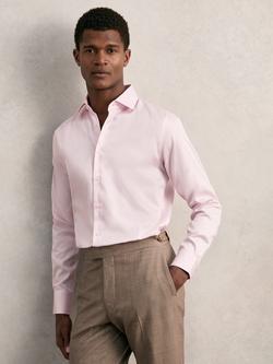 Reiss Remote Cotton Satin Shirt, Pink, Pink