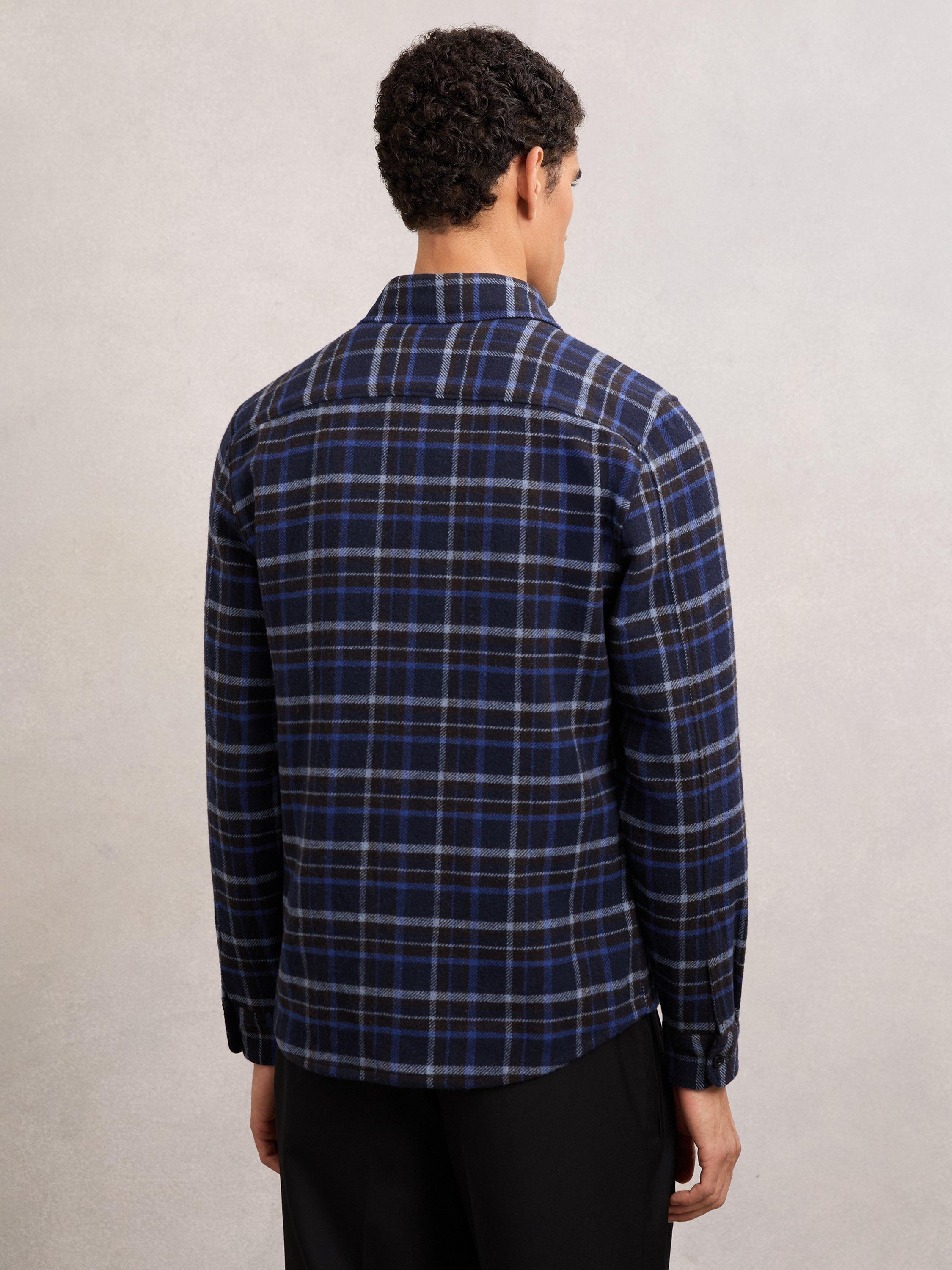 Product image 5 of 5, which shows Reiss Sam Check Shirt, Navy, XS