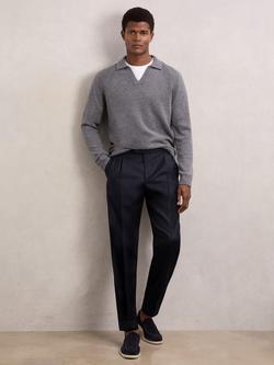 Reiss Cantwell Tapered Trousers, Navy, Navy