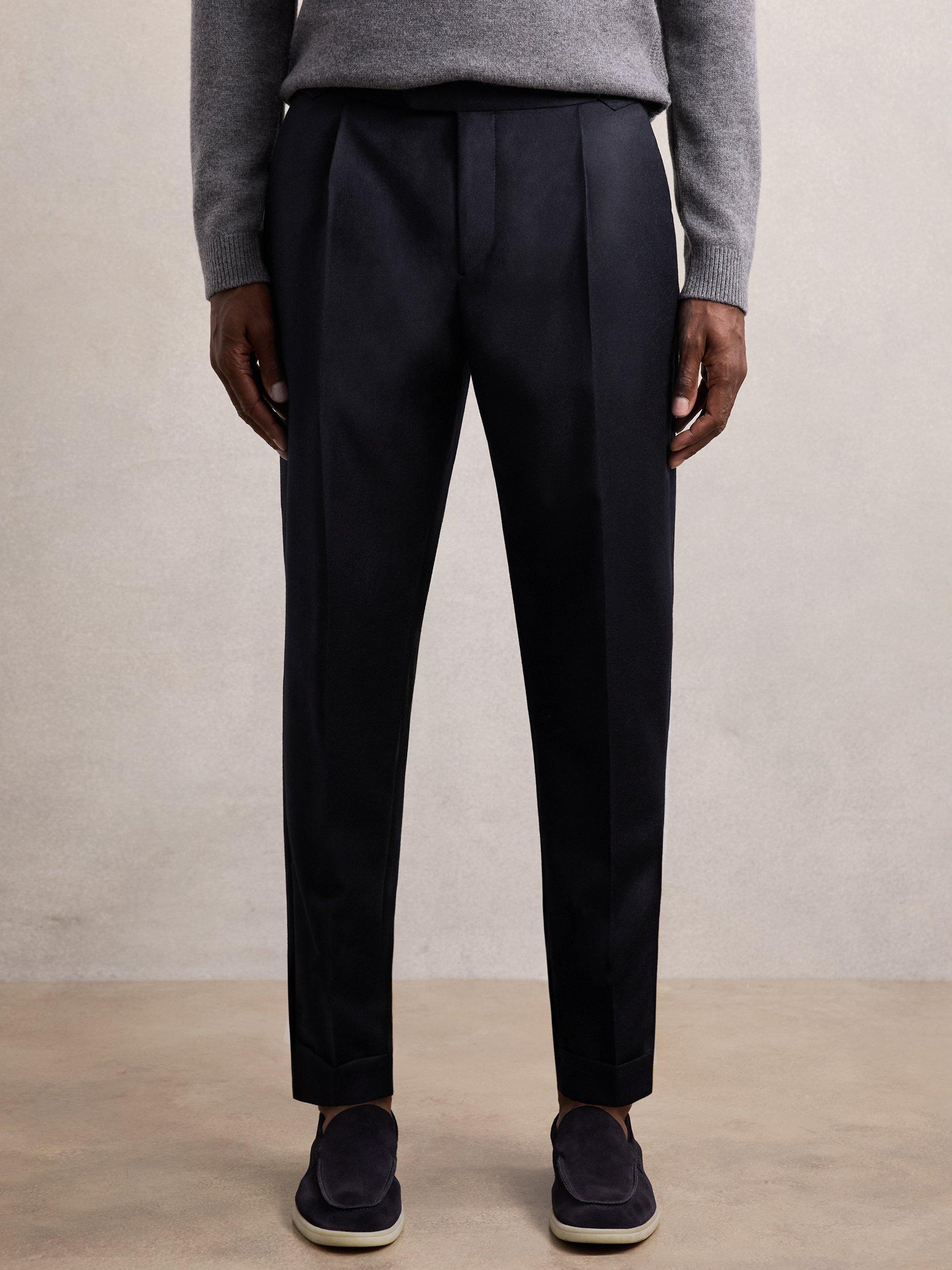 Product image 4 of 5, which shows Reiss Cantwell Tapered Trousers, Navy, 28R