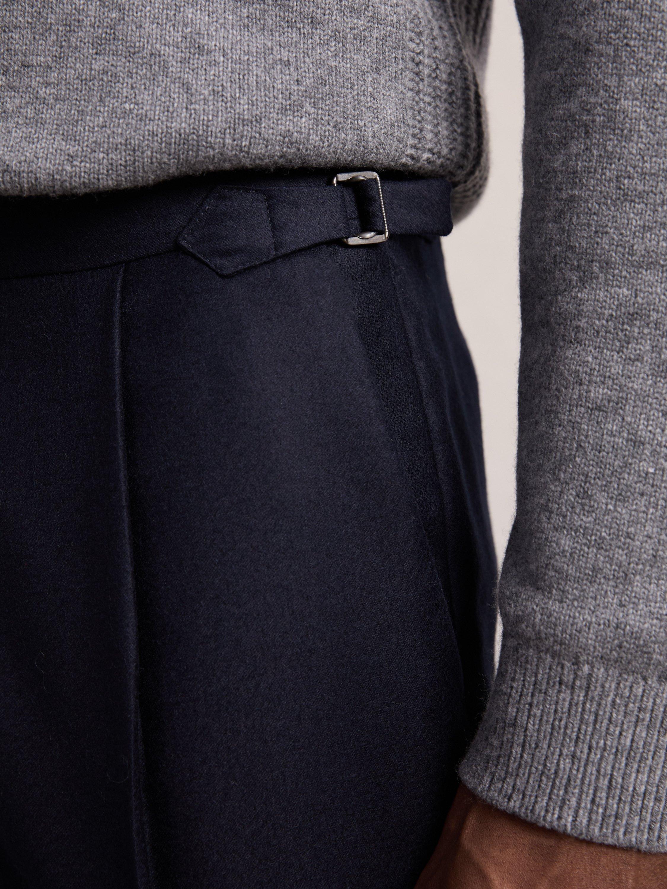 Product image 5 of 5, which shows Reiss Cantwell Tapered Trousers, Navy, 28R