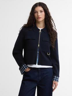 Barbour Paul Smith Whitby Knitted Zip Cardigan, Dark Navy, Dark Navy