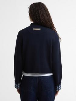 Barbour Paul Smith Whitby Knitted Zip Cardigan, Dark Navy - view 2, Dark Navy