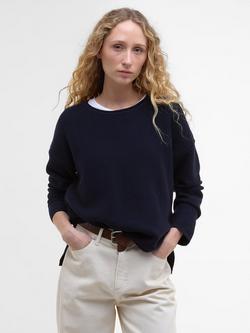 Barbour Marine Textured Knit Jumper, Dark Navy, Dark Navy