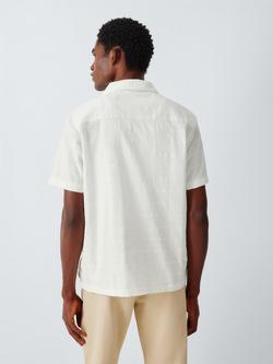 John Lewis Self Check Cotton Short Sleeve Shirt - view 2, White