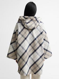 Barbour Kinsale Tartan Showerproof Cape, Beige/Navy - view 2, Beige/Navy